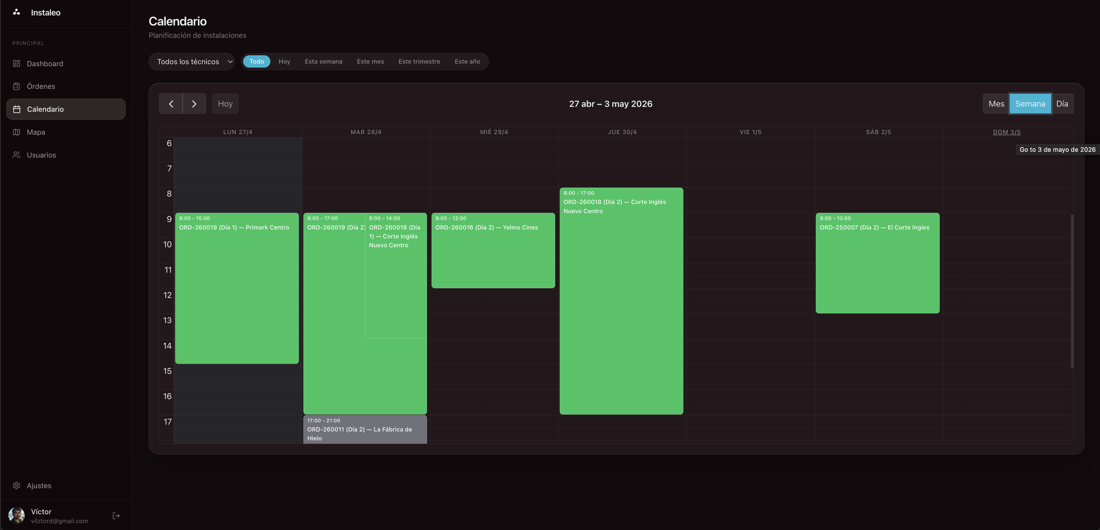 Calendario Instaleo